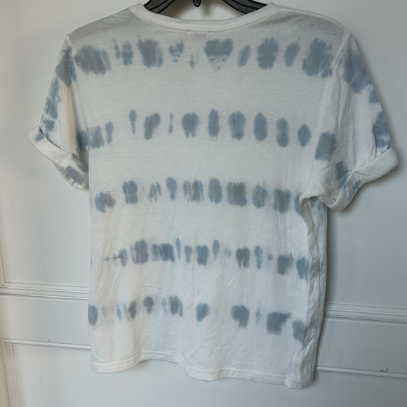 Faherty Womens Zuma Cloud Cotton Tee Breaker Tie Dye Blue Short Sleeve XS - Picture 7 of 7